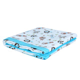 My Milestones 100% Cotton Muslin Baby Blanket - 6 Layered (43x43 inches) - Zoo Print Blue