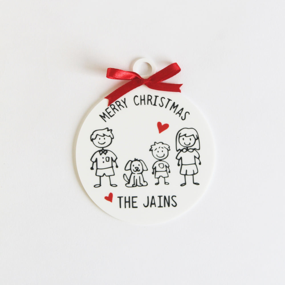 Personalised Christmas Doodle Ornament - 4 Doodles