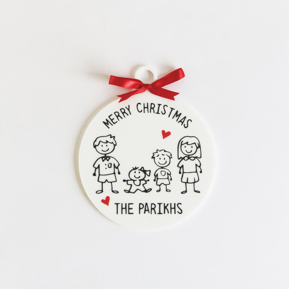 Personalised Christmas Doodle Ornament - 4 Doodles