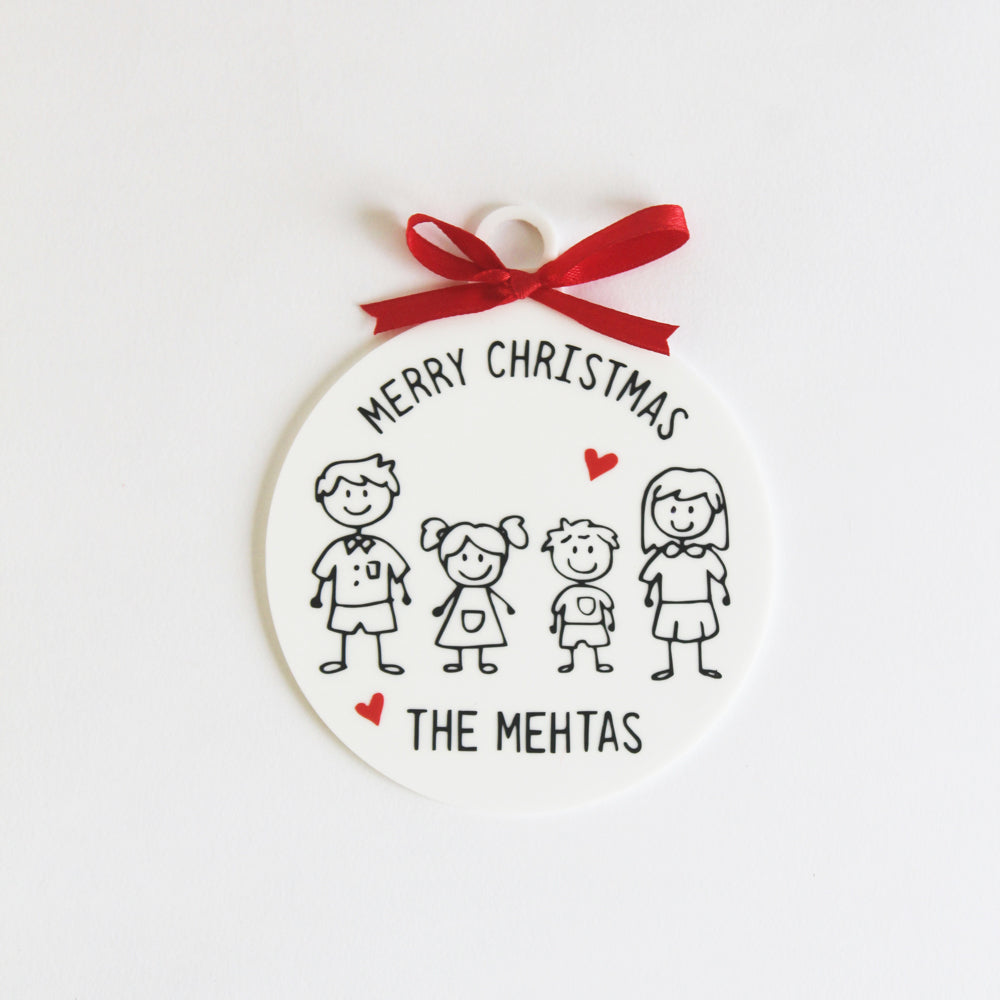 Personalised Christmas Doodle Ornament - 4 Doodles