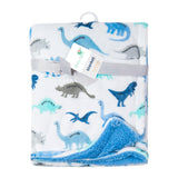 Baby Moo Dinosaur Soft Cozy Plush Blanket Blue