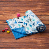 Baby Moo Dinosaur Soft Cozy Plush Blanket Blue
