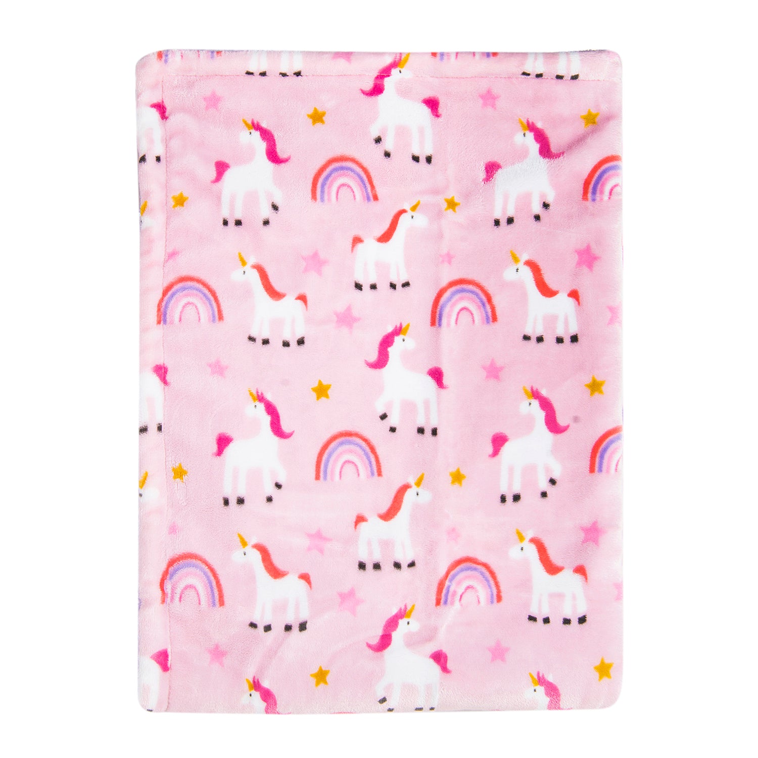 Baby Moo Whimsical Unicorn Soft Cozy Plush Blanket Pink