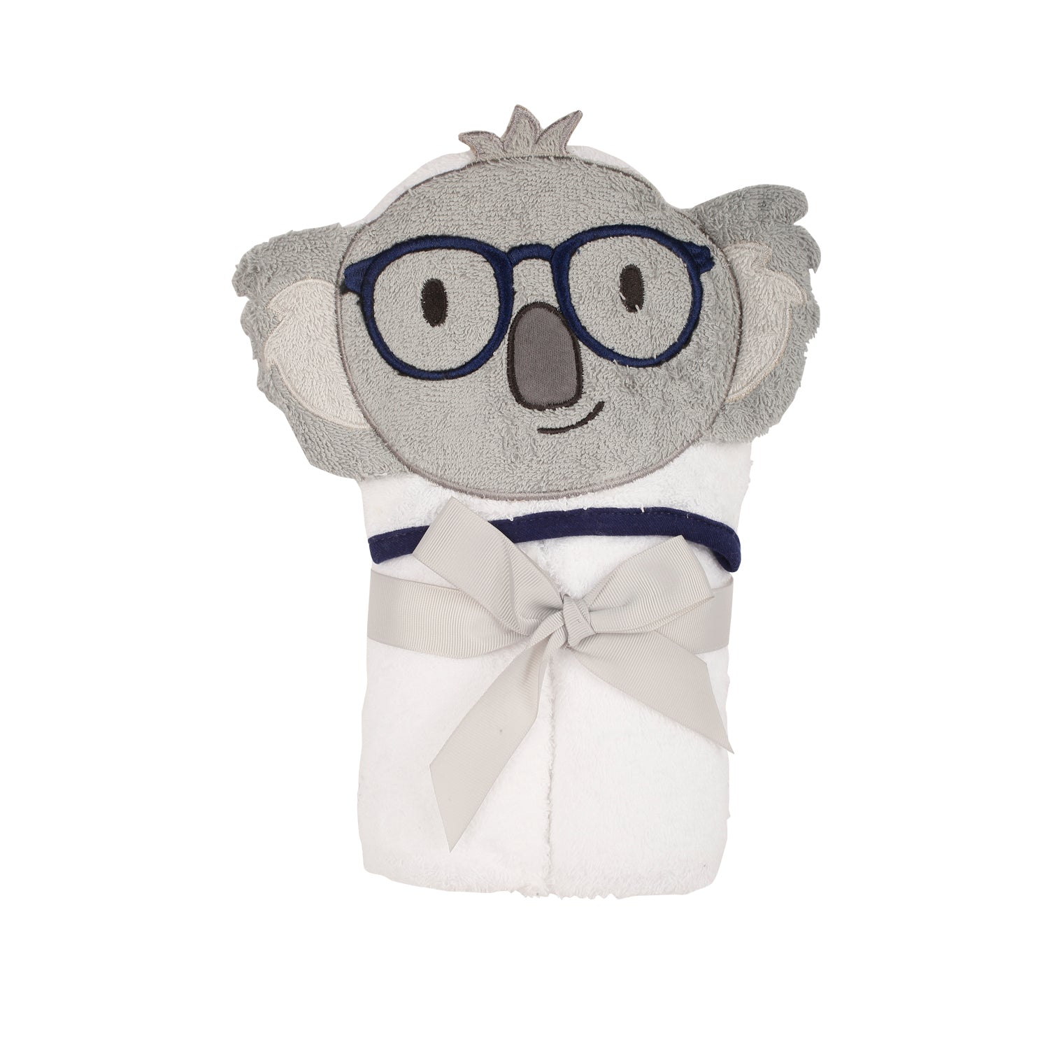 Baby Moo Prof. Koala White Hooded Towel