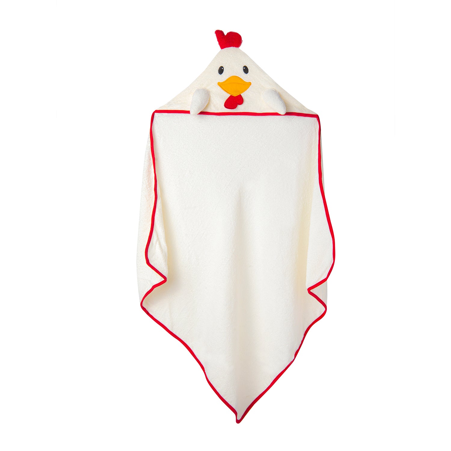 Baby Moo Bathing Hooded Towel 100% Cotton Hen White