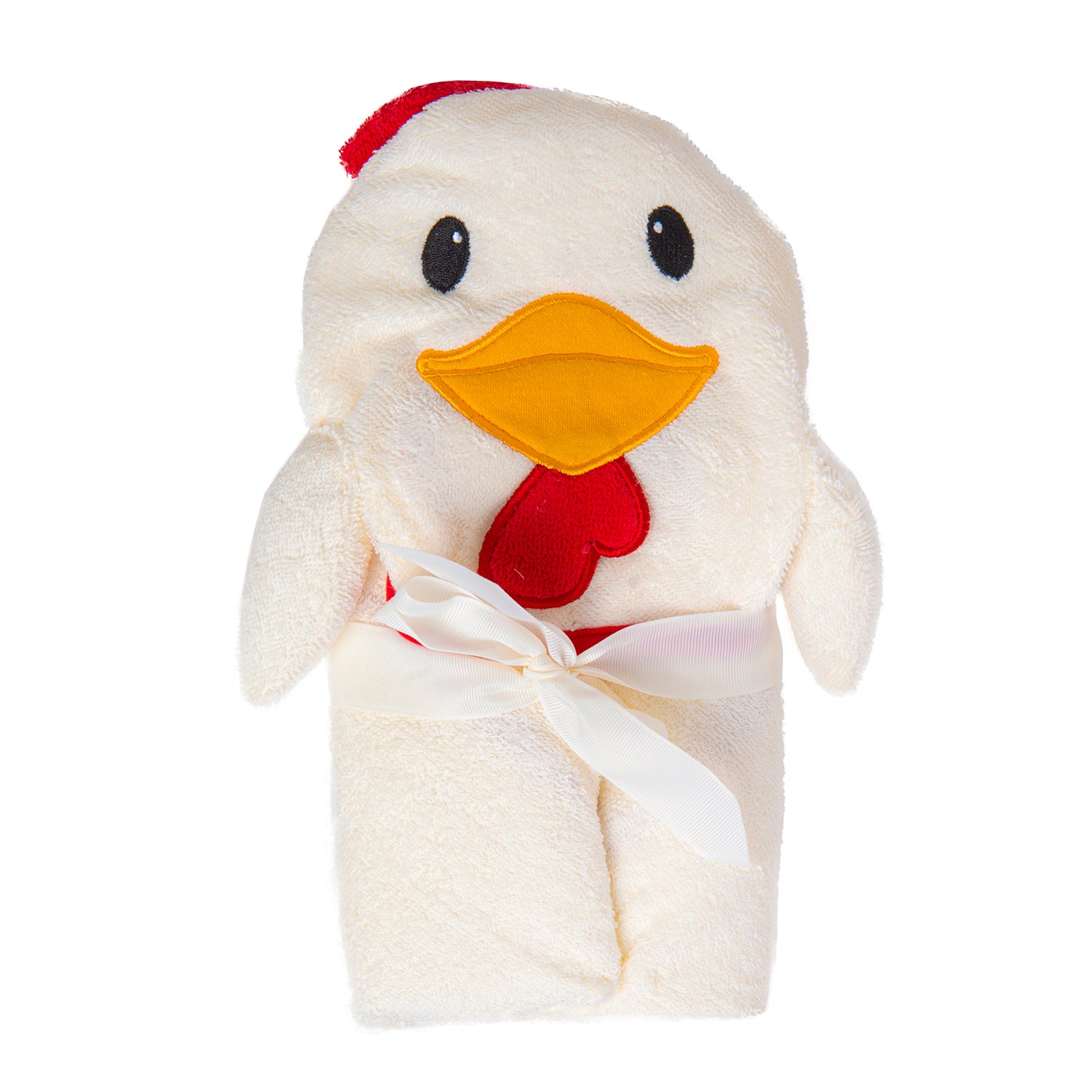 Baby Moo Bathing Hooded Towel 100% Cotton Hen White