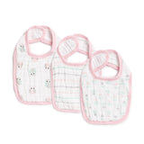 Baby Pink Muslin Bibs - 3 pack