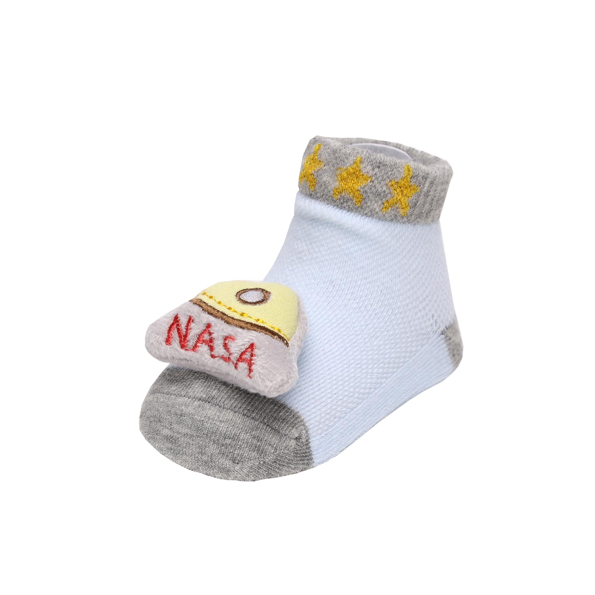 Baby Astronaut Blue & Yellow 3D Socks- 2 Pack (0-12 Months)