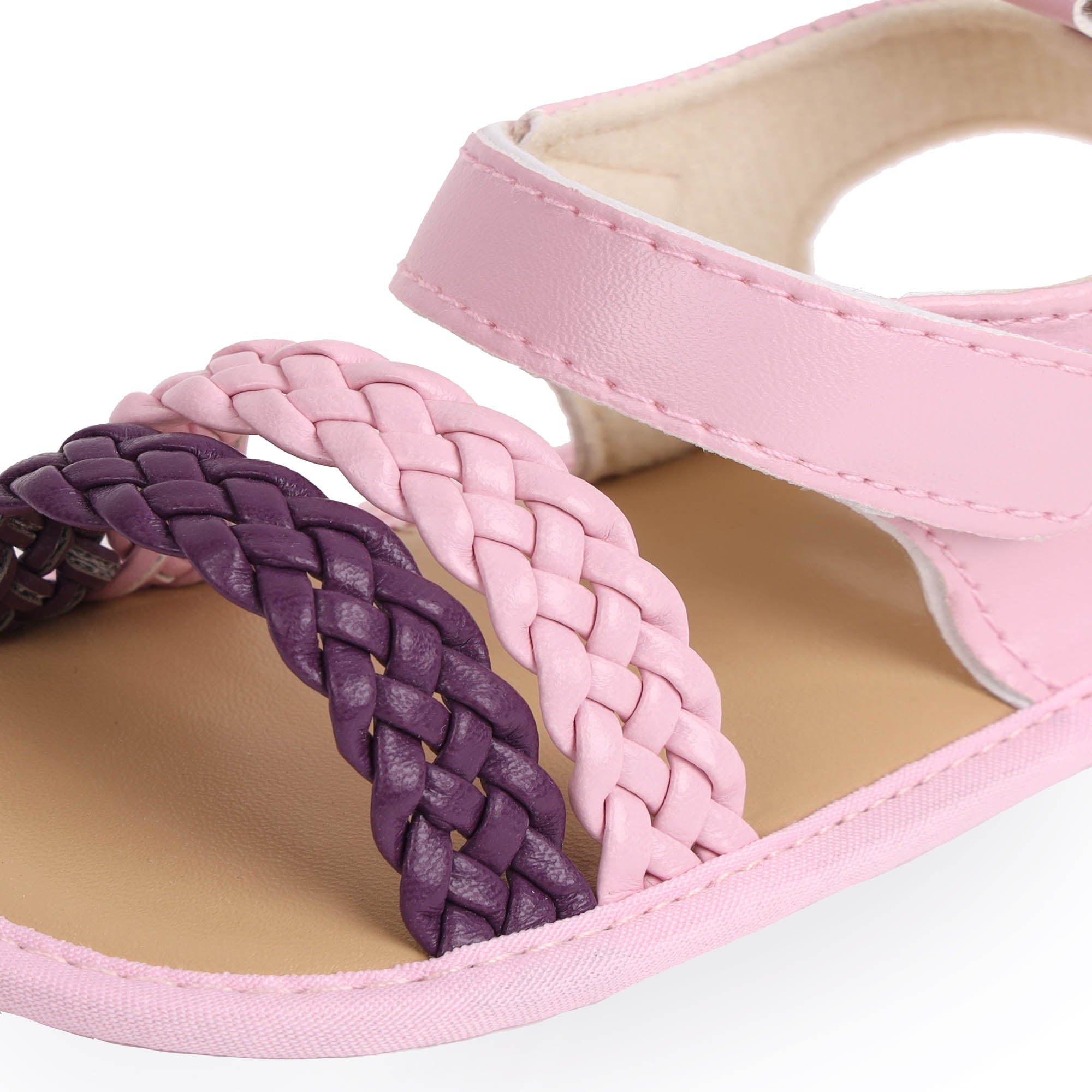 Kicks & Crawl- Pink & Purple Braided Sandals