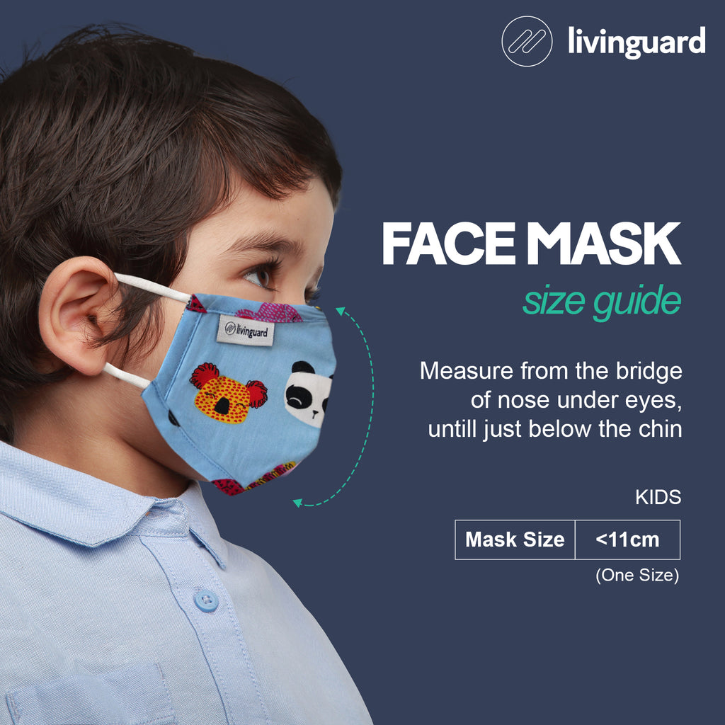 Livinguard Kids STREET Mask - Blue Koala |Anti-Microbial |Destroys 99.9% Coronavirus | Washable & Reusable