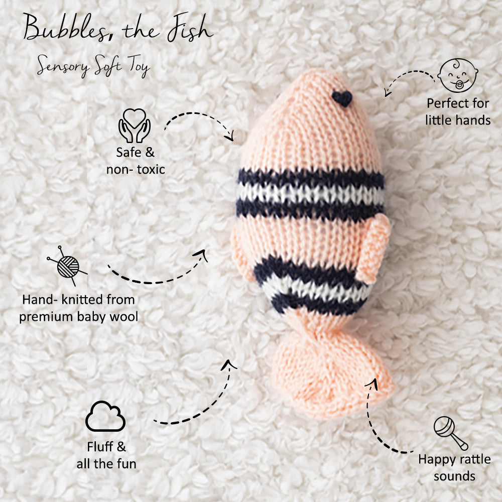 BUBBLES, THE FISH SENSORY SOFT TOY