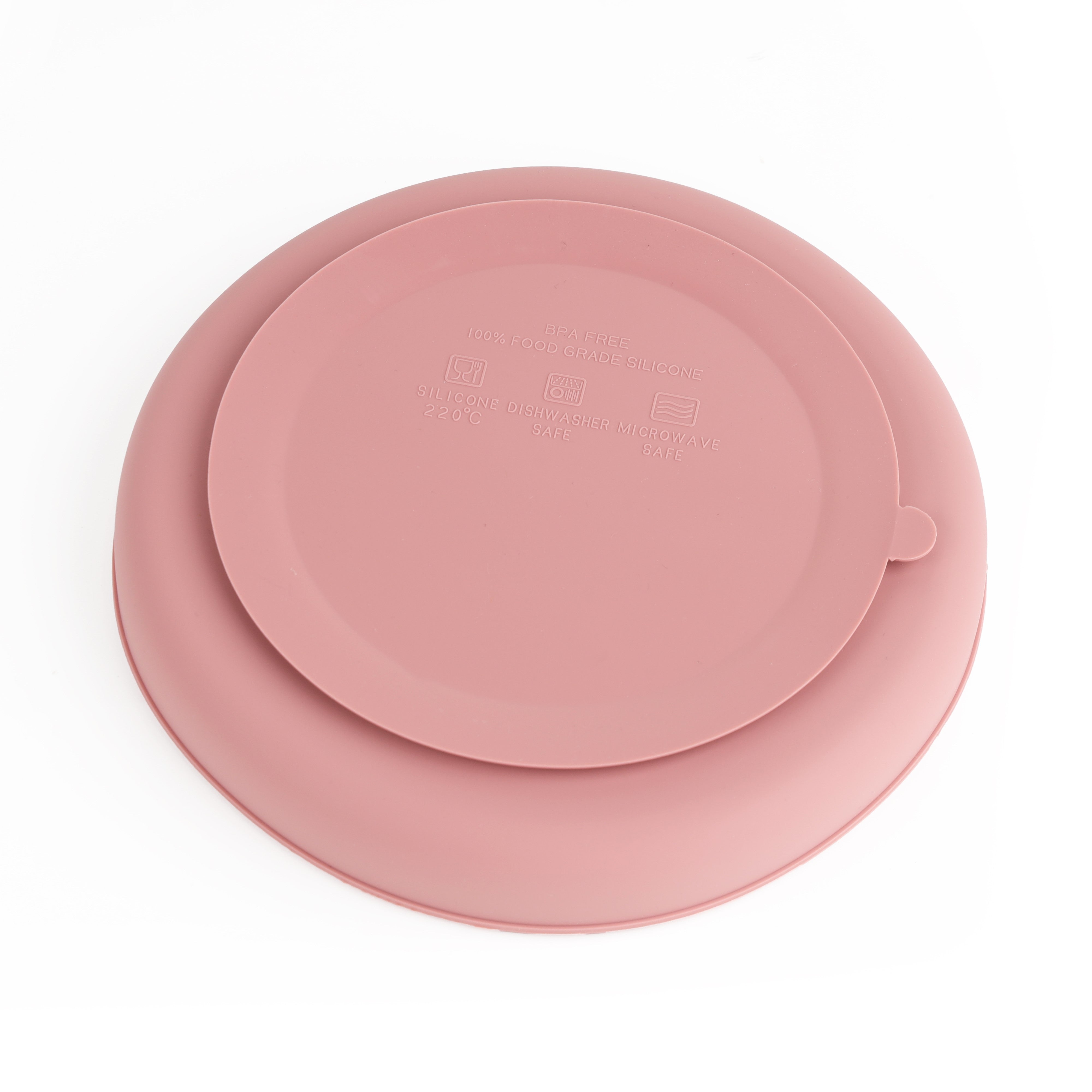 Kicks & Crawl- Silicone Plate & Cutlery Set-Pink