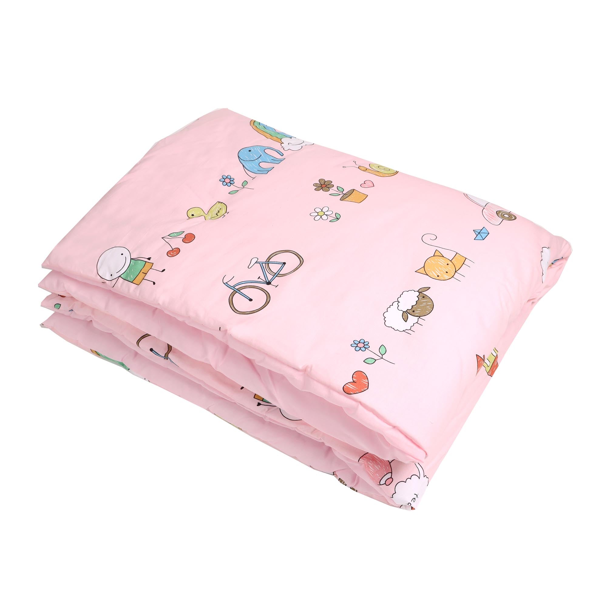 Baby Pink 5pc Quilted Bedding Set - Pink