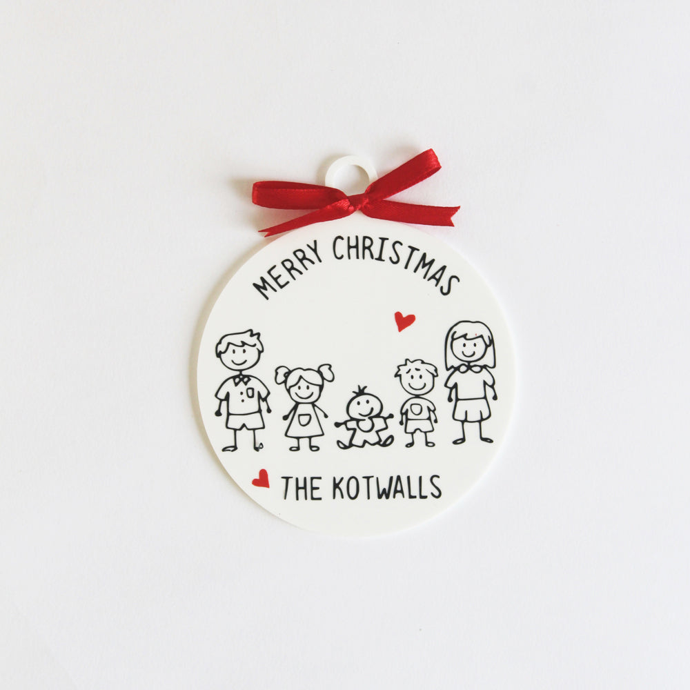 Personalised Christmas Doodle Ornament - 5 Doodles