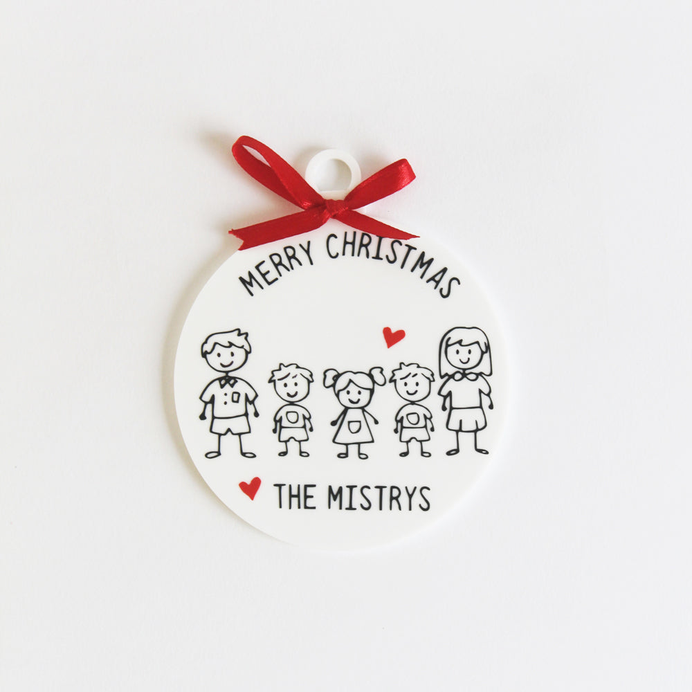 Personalised Christmas Doodle Ornament - 5 Doodles