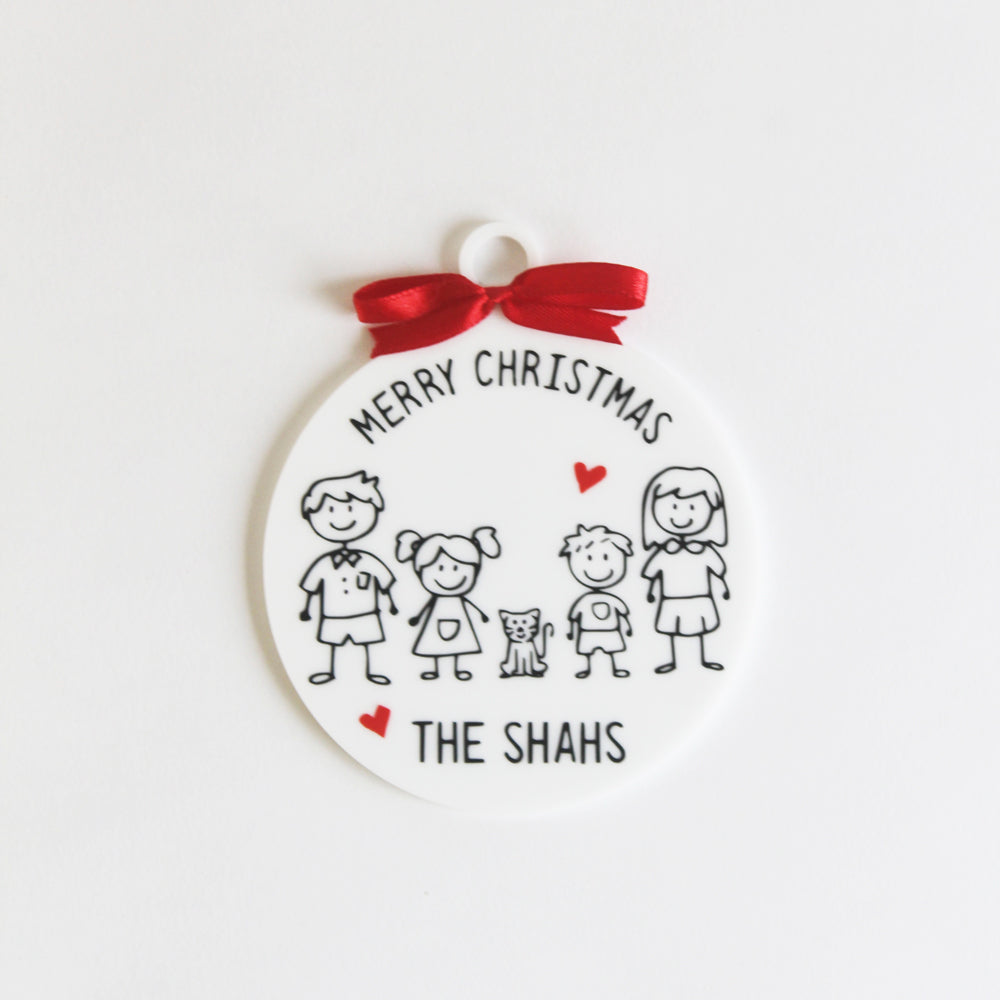 Personalised Christmas Doodle Ornament - 5 Doodles