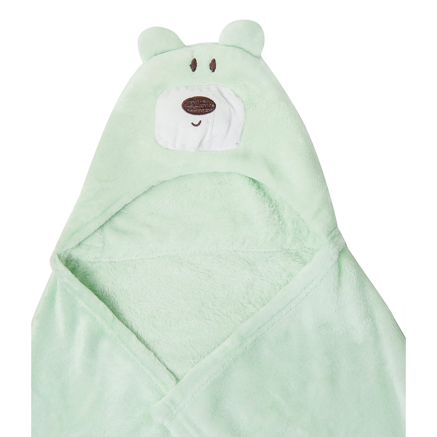 Baby Moo Bear Soft Cozy Hooded Blanket Mint Green