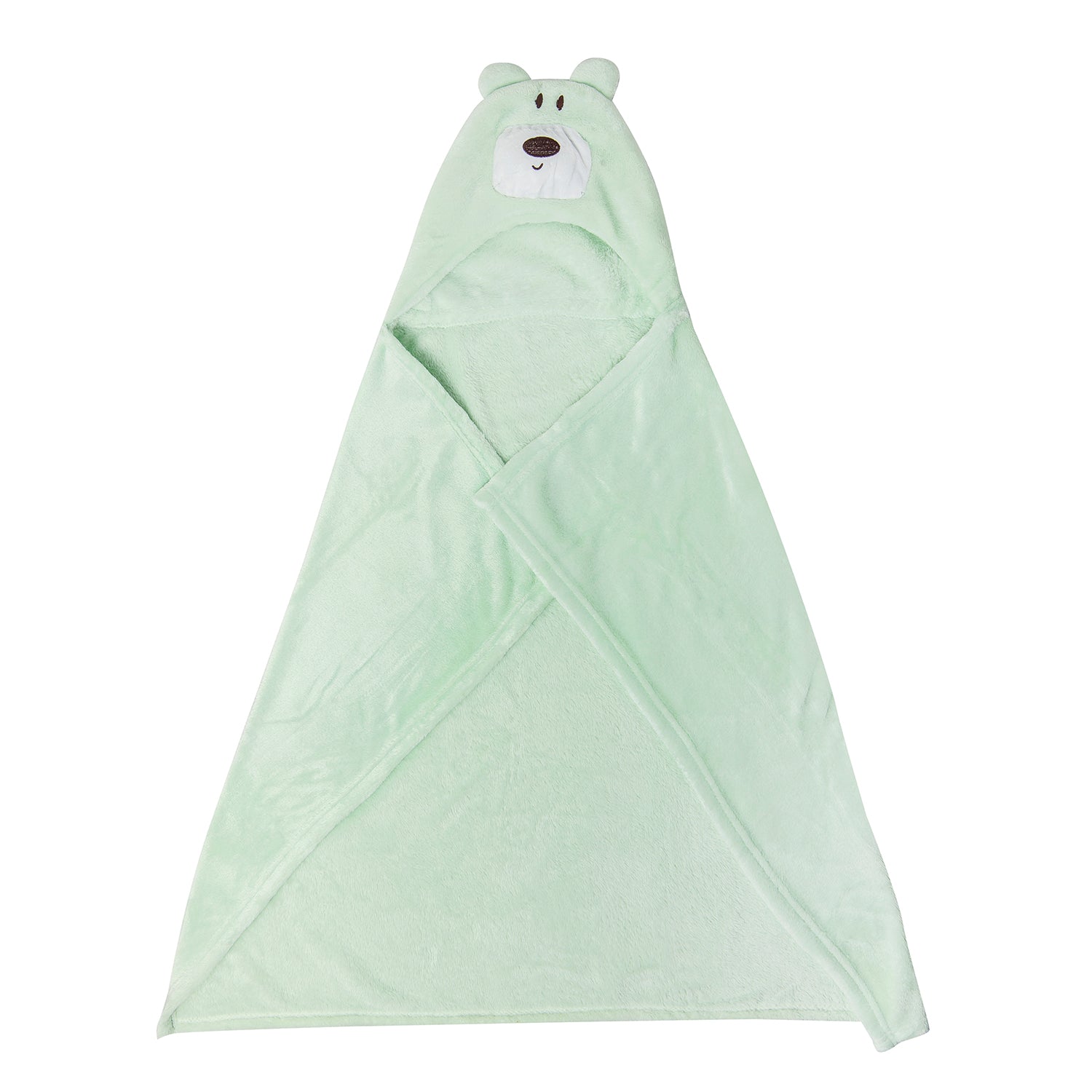 Baby Moo Bear Soft Cozy Hooded Blanket Mint Green