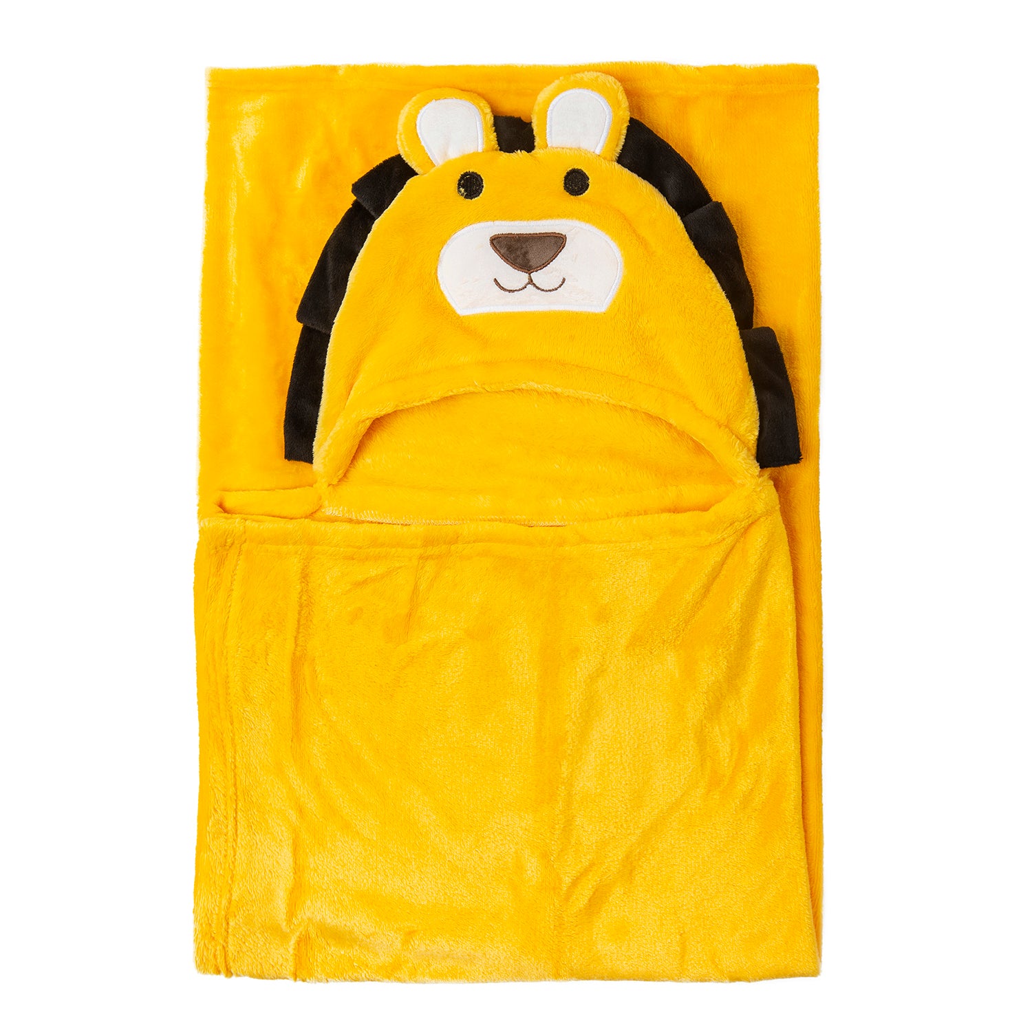 Baby Moo Lion Soft Cozy Hooded Blanket Yellow