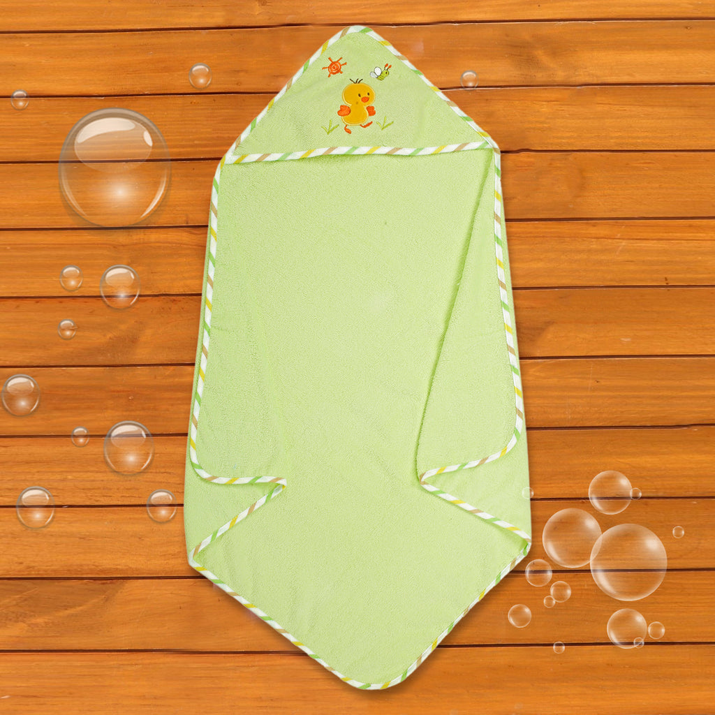 Baby Moo Little Chick Green  Hooded Towel