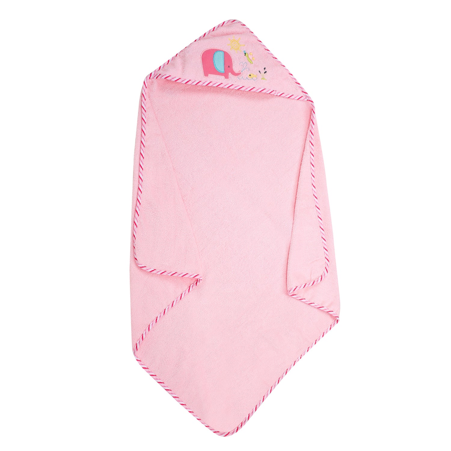 Baby Moo Elephant Love Pink Hooded Towel
