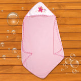 Baby Moo Beach Day Pink And White Hooded Towel