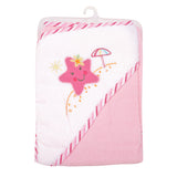 Baby Moo Beach Day Pink And White Hooded Towel