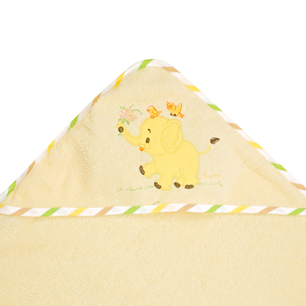 Baby Moo Elephant Yellow Hooded Towel