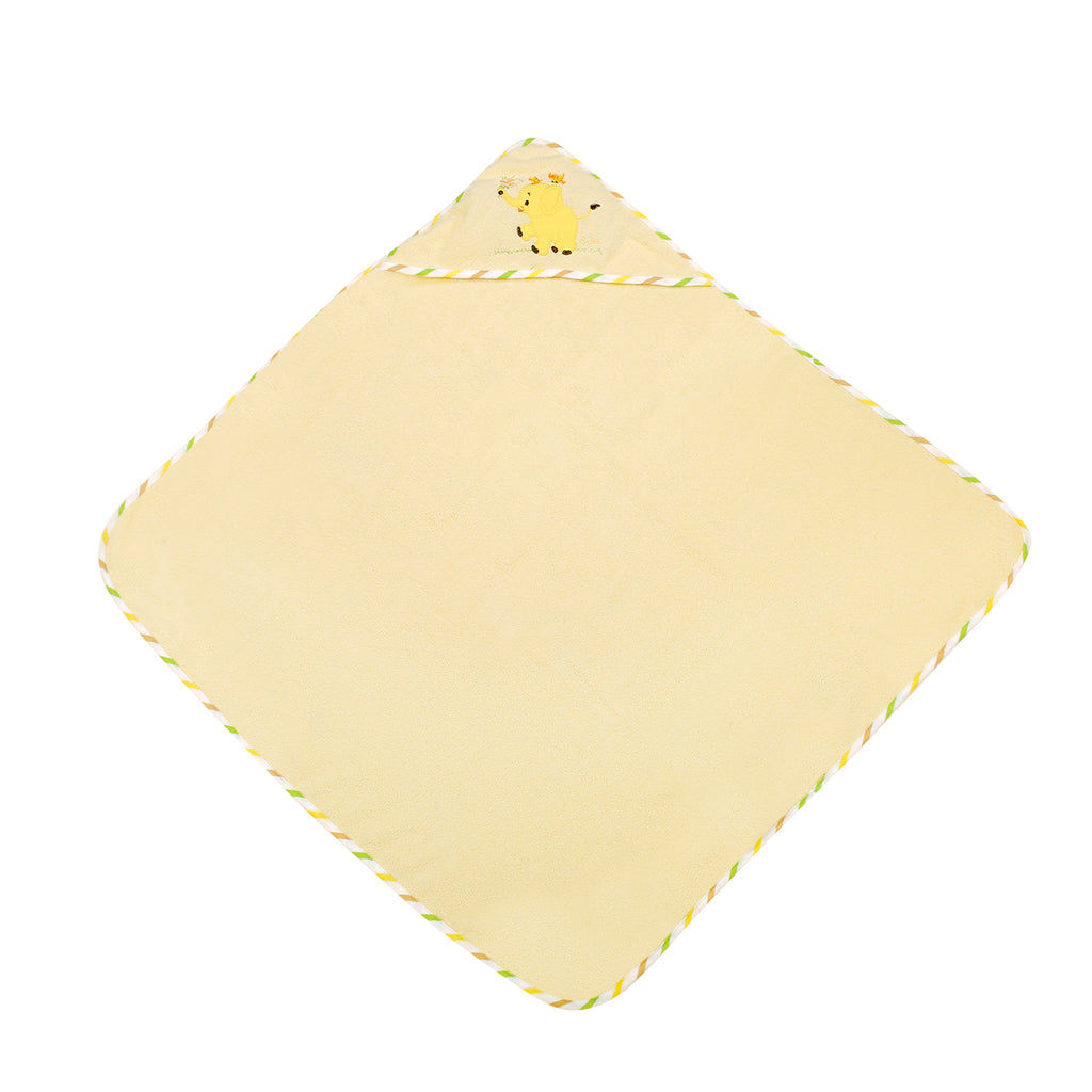Baby Moo Elephant Yellow Hooded Towel
