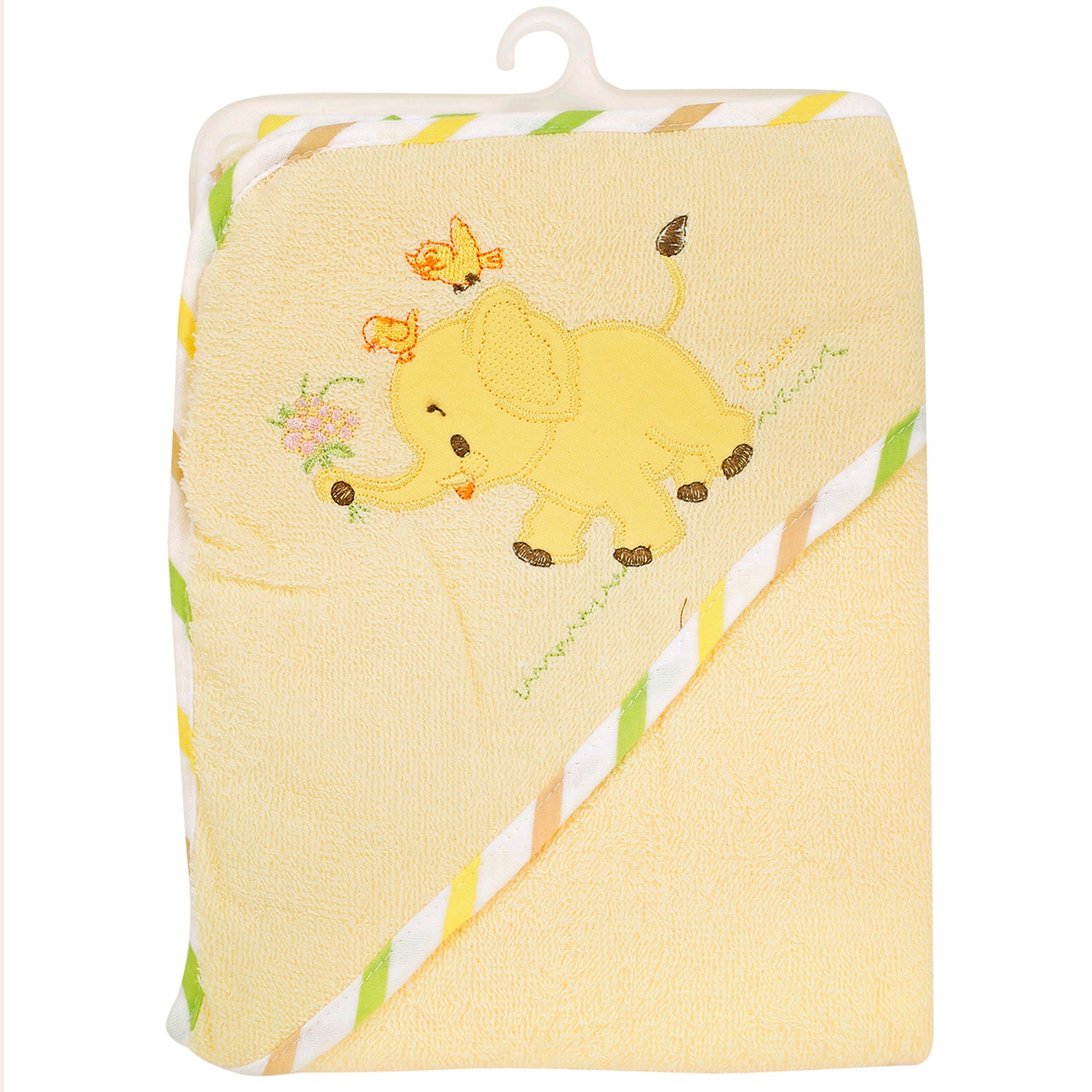 Baby Moo Elephant Yellow Hooded Towel
