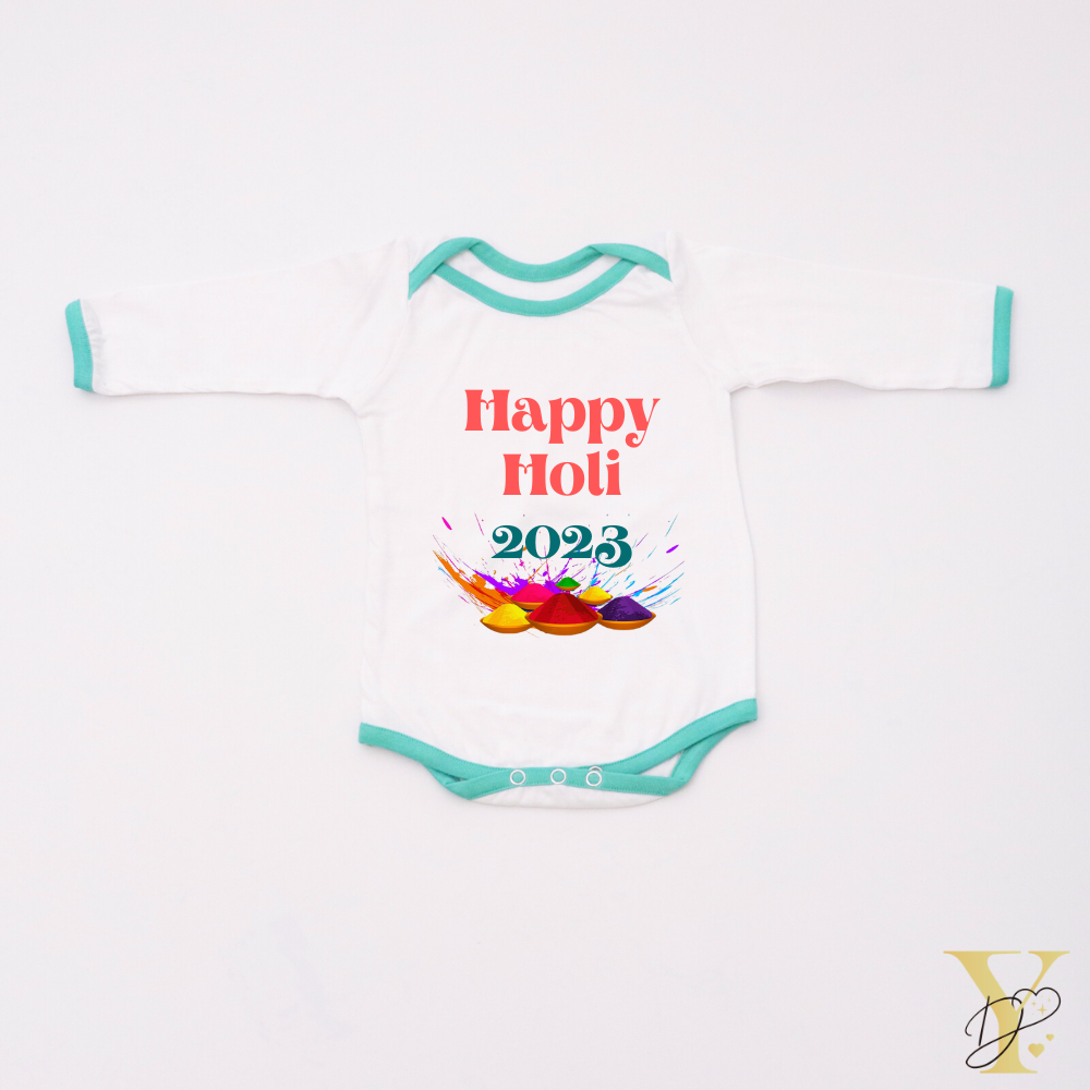 Happy Holi 2023 Bodysuit (Green Love)<br> Delivery in Delhi & NCR only
