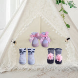 Baby Moo Cotton Socks Premium Newborn Gift Set Floral Bows - Multi