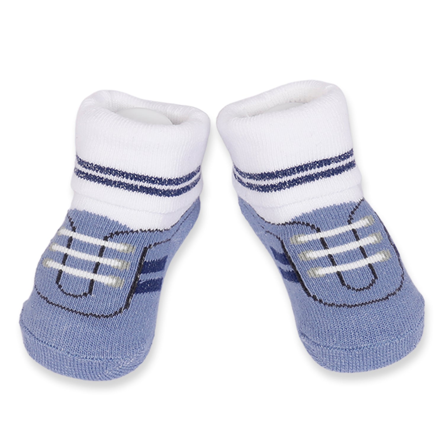 Baby Moo Socks Pack Of 3 Pairs For Newborn Boy Sneaker Print Blue