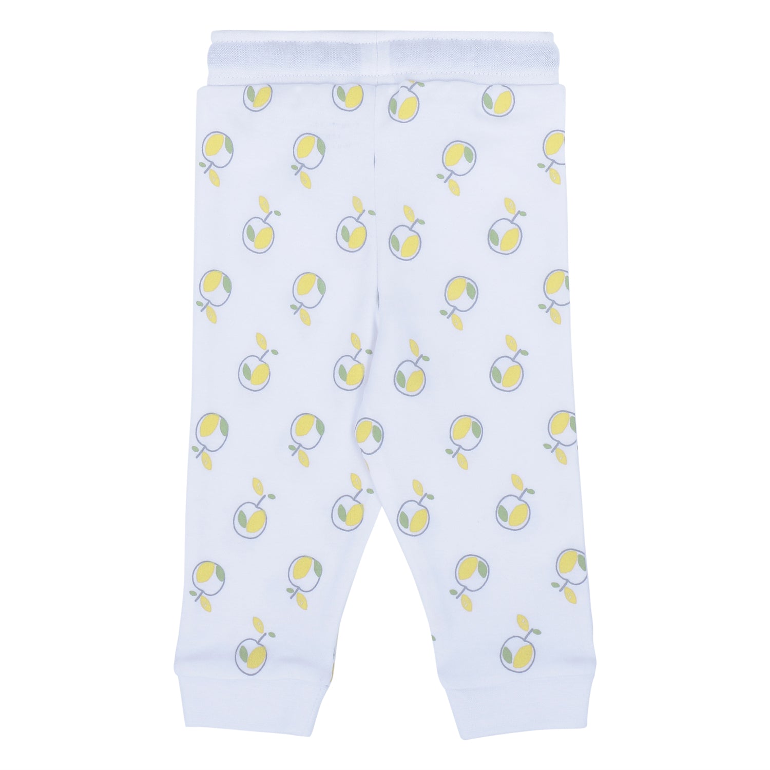 My Milestones Joggers - White Apples/ Baby Blue - 2 PC Pack