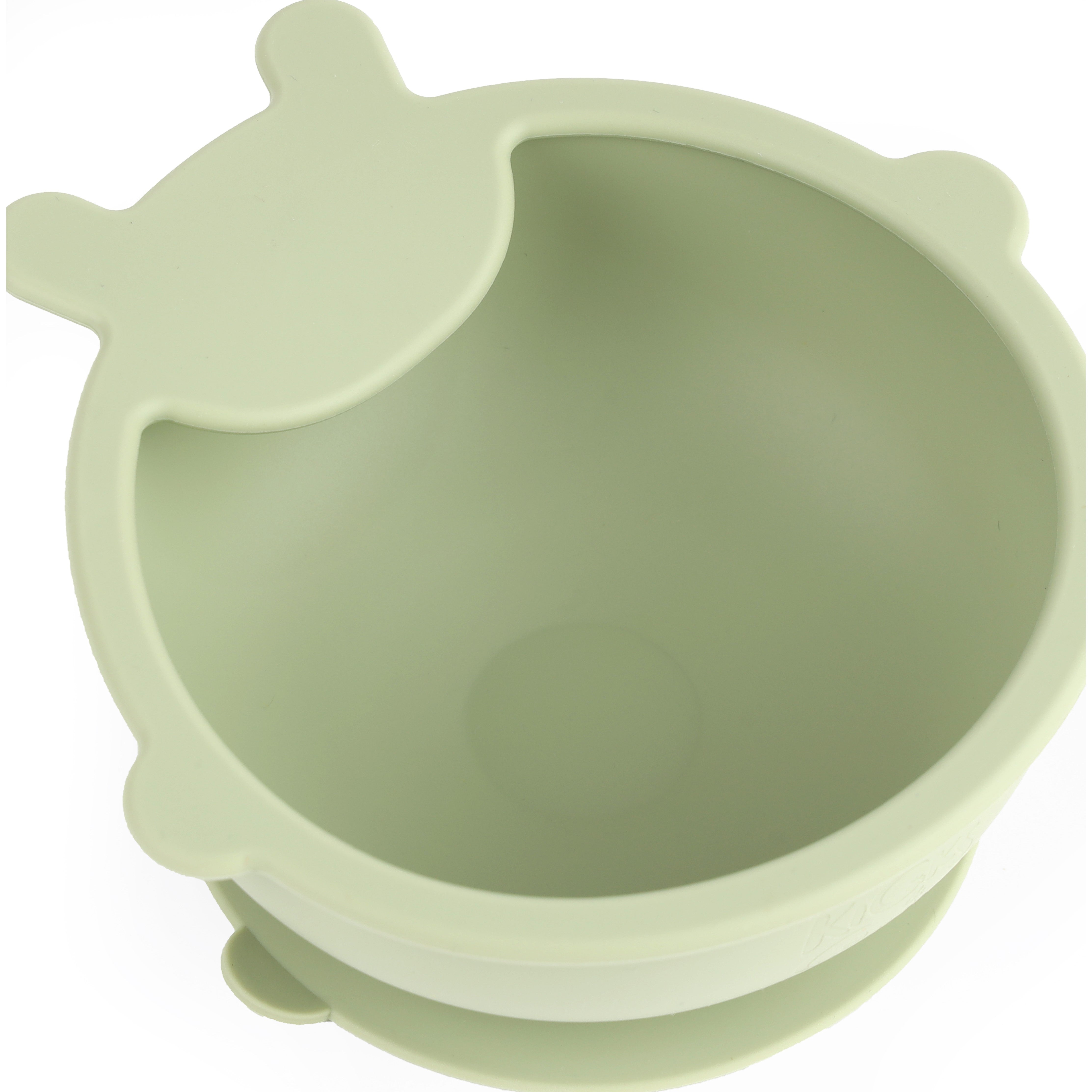 Kicks & Crawl- Baby Bear Silicone Bowl & Spoon Set - Mint Green