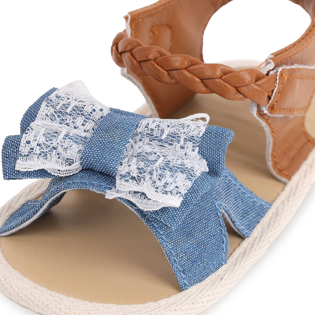 Kicks & Crawl- Denim & Lace Baby Sandals
