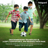 Livinguard Kids STREET Mask - Mixed, Set of 3 |Anti-Microbial |Destroys 99.9% Coronavirus | Washable & Reusable