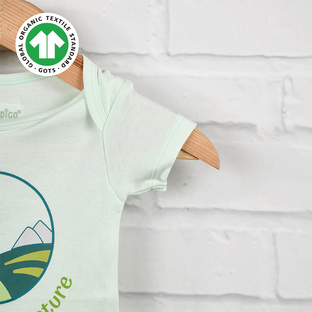 Greendigo Organic Cotton Green Bodysuit For New Born Baby Boys And Baby Girls