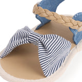 Kicks & Crawl- Knotted Stripes Denim Sandals