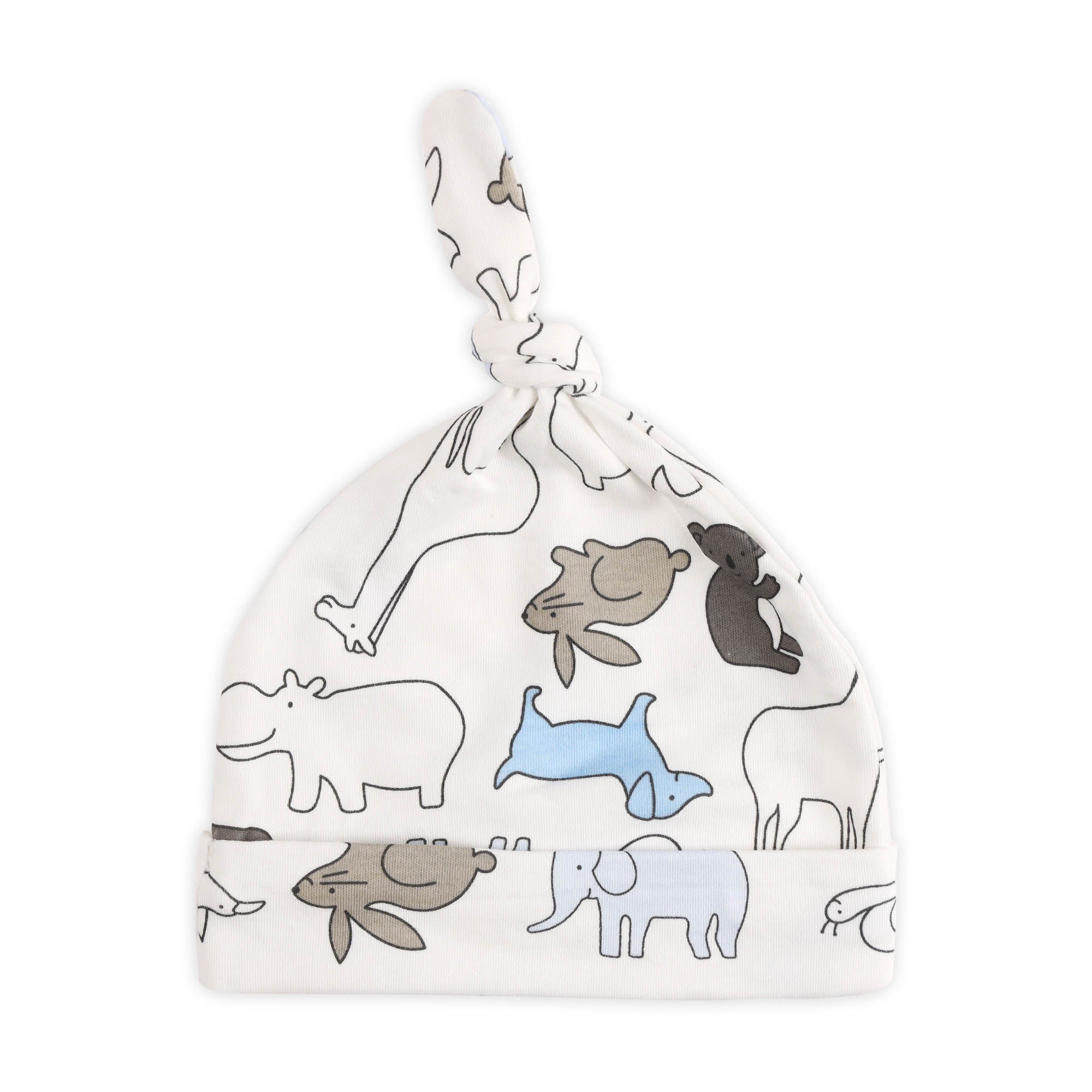 Kicks & Crawl- Animal Friends Knotted Caps - Pack of 3