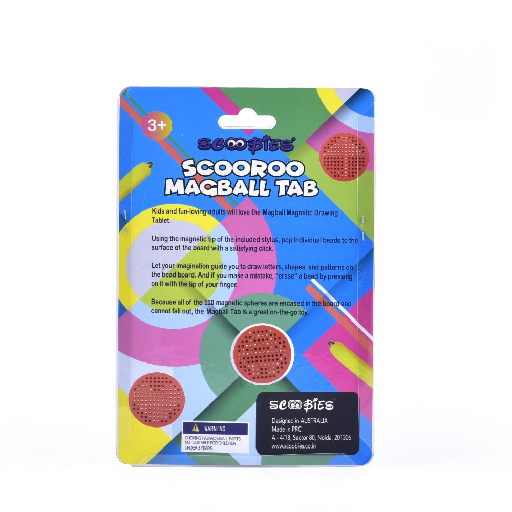 ScooRoo Red Round Tab | With Magnetic Stylus | Kids Reusable Fun Learning Pad | With Audible Click Sound | Creative Education Drawing Tablet