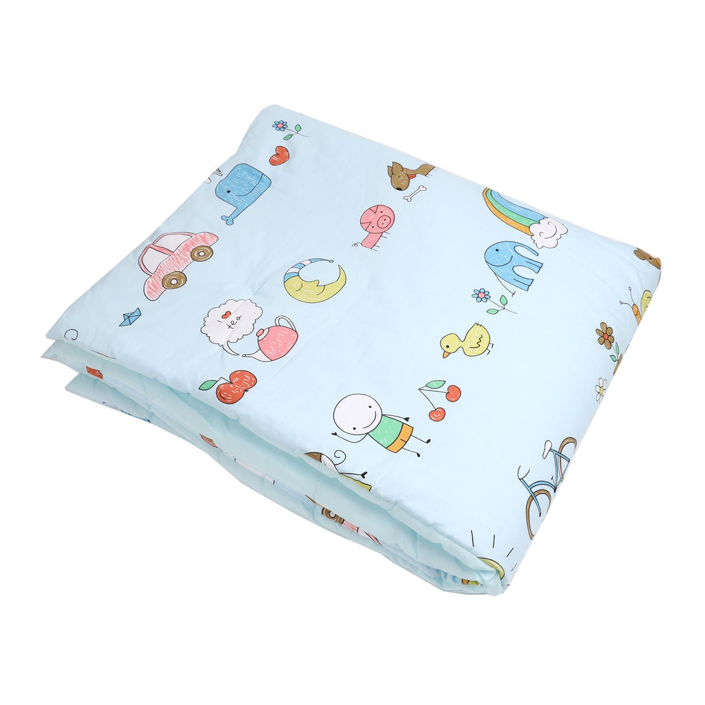 Baby Boys 6pc Quilt Set with Bumper - Blue