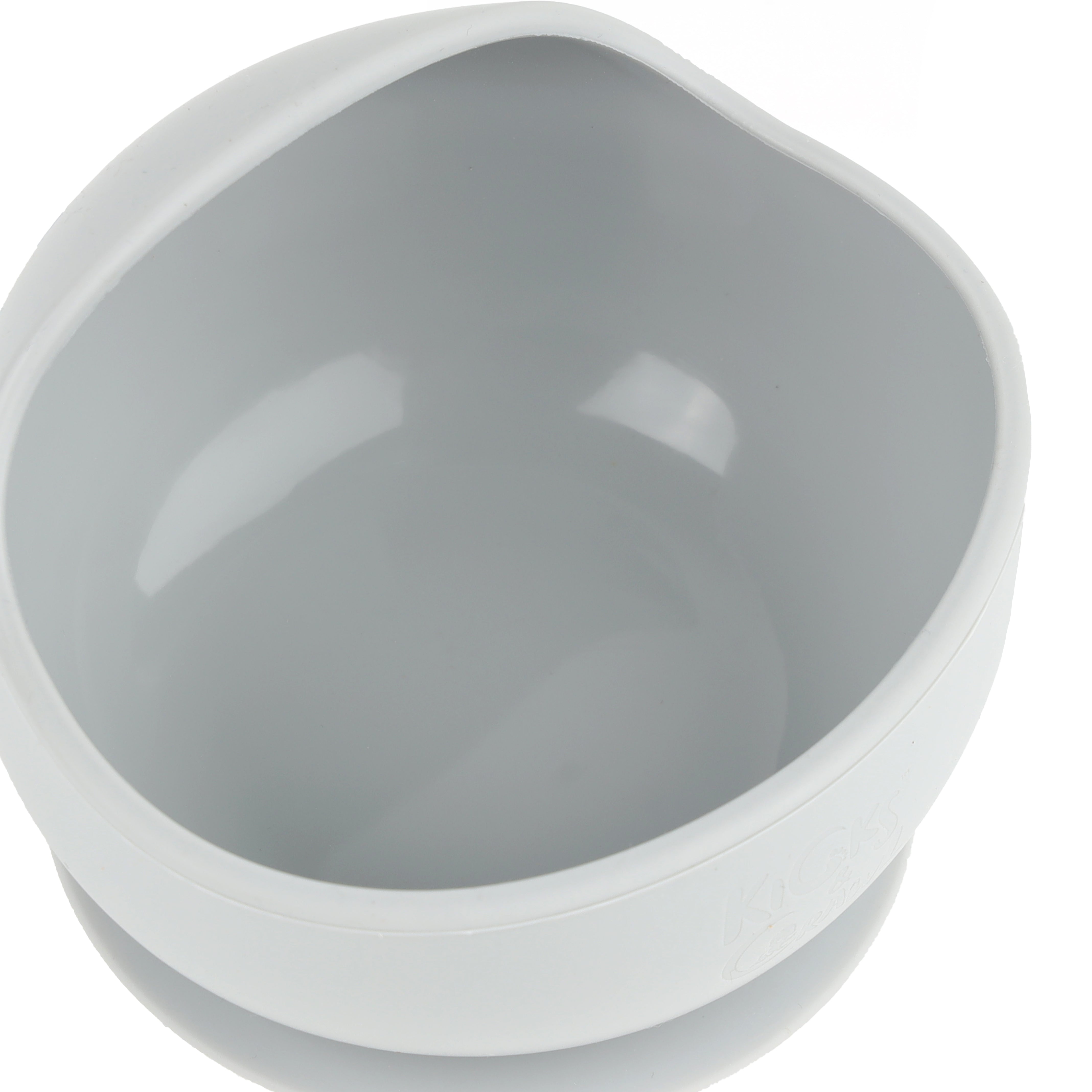 Kicks & Crawl- Silicone Bowl & Spoon Set - Grey