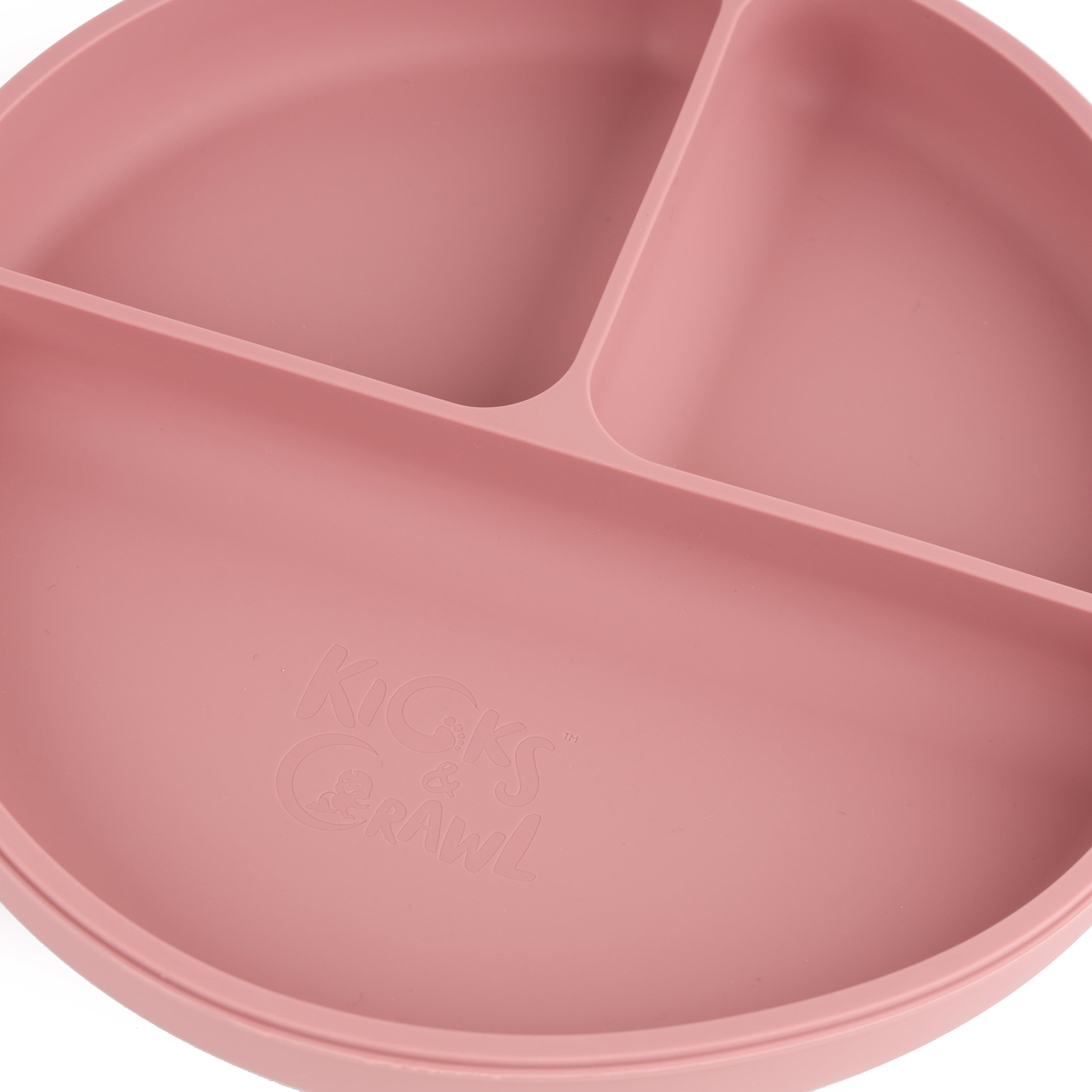 Kicks & Crawl- Silicone Plate & Cutlery Set-Pink