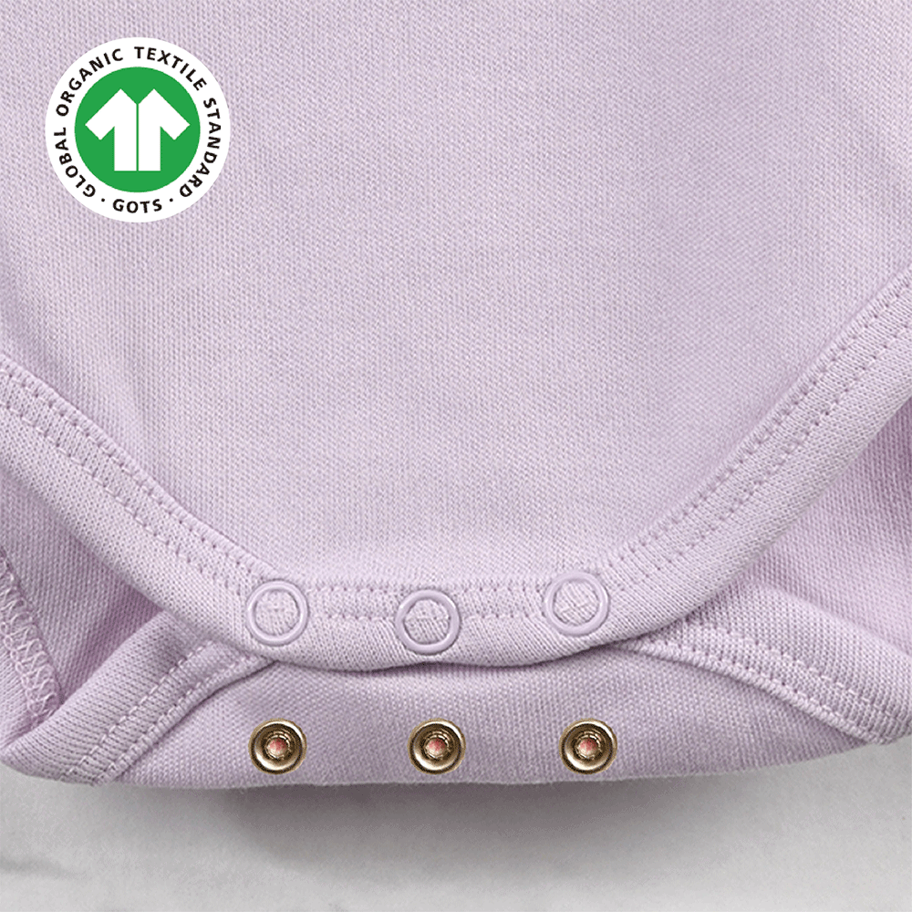 Greendigo Organic Cotton Lavender Bodysuit For New Born Baby Boys And Baby Girls