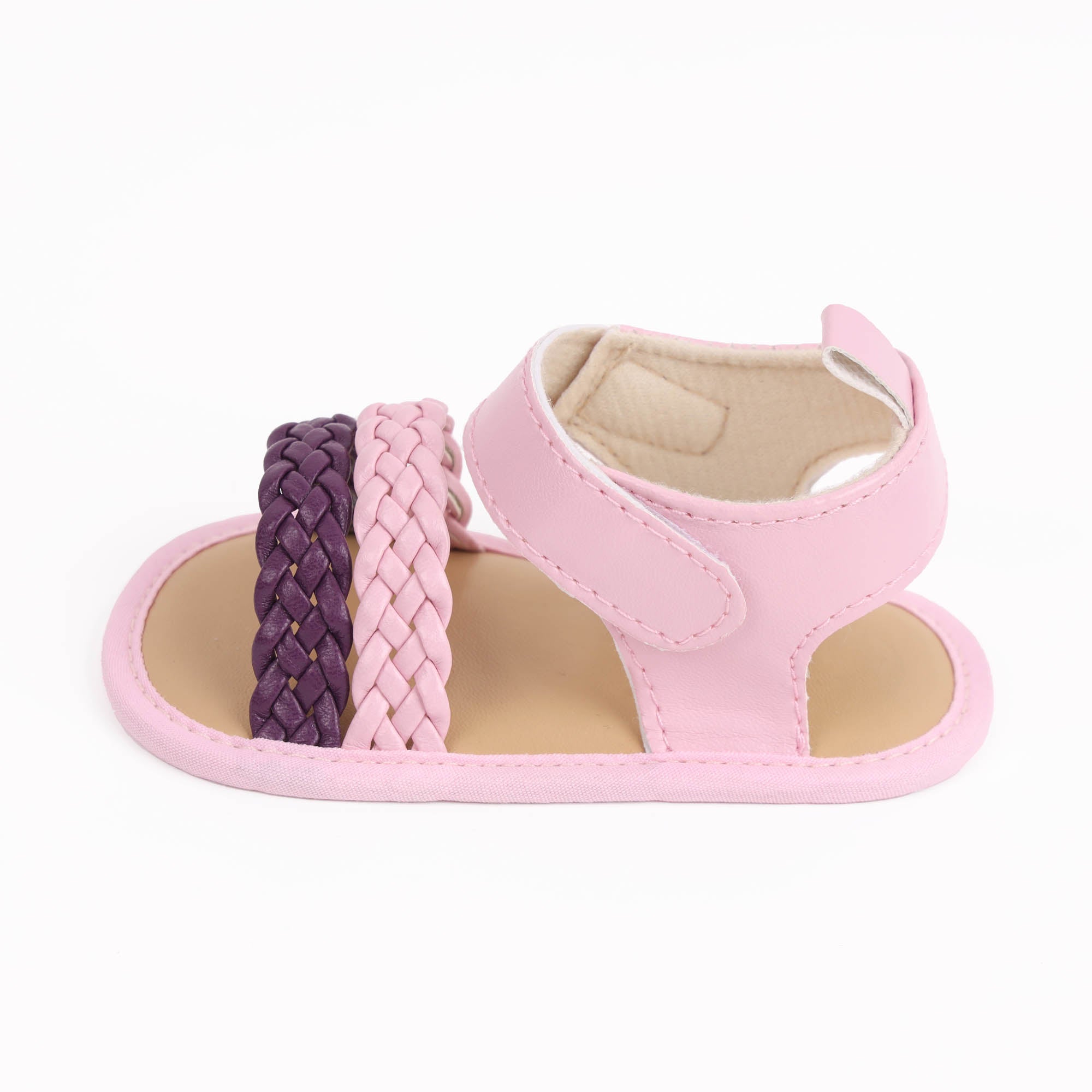 Kicks & Crawl- Pink & Purple Braided Sandals