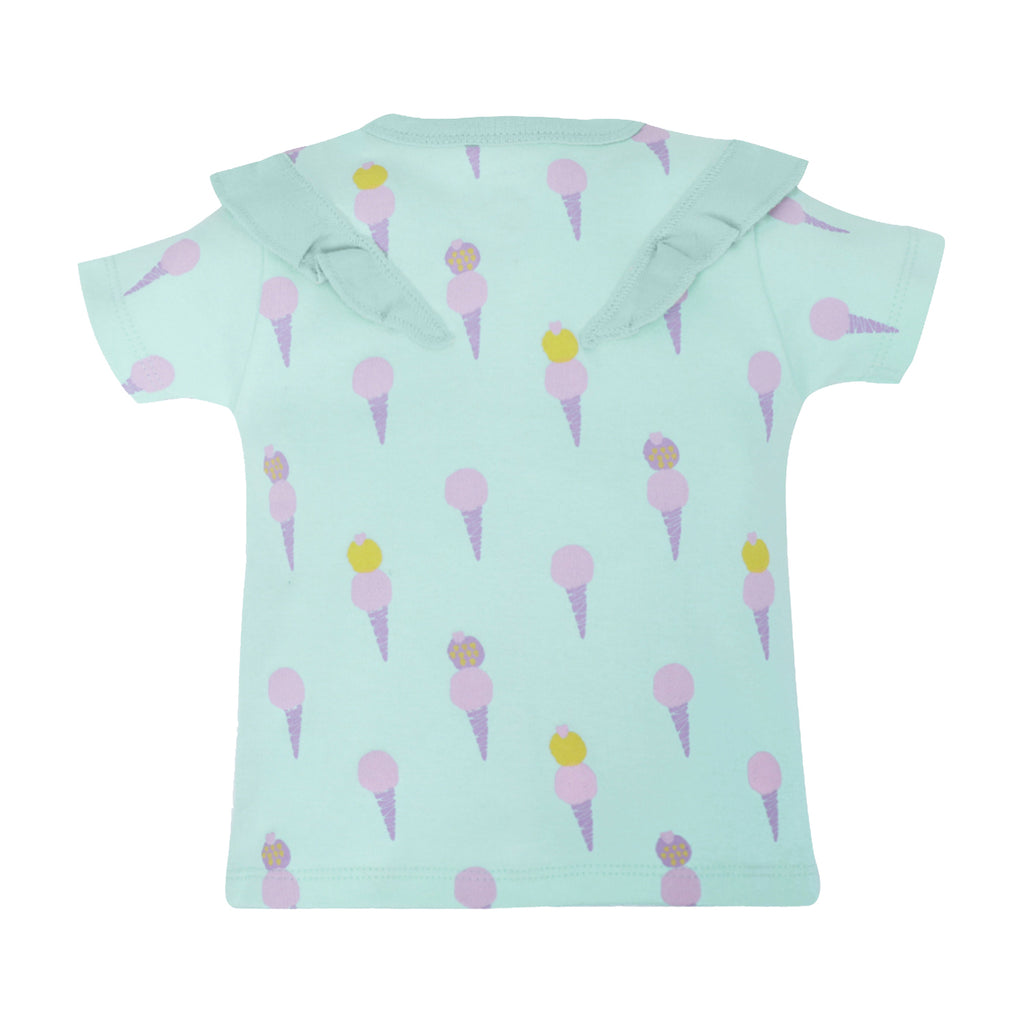My Milestones T-shirt Half Sleeves Girls Peach /Aqua Icecream - 2Pc Pack