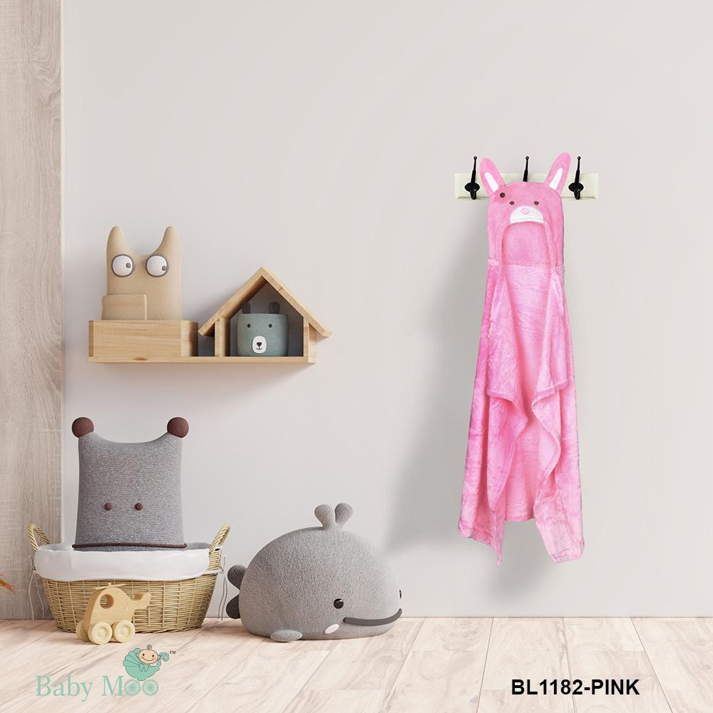 BFF Bear Pink Animal Hooded Blanket