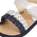 Kicks & Crawl- Blue & Silver Braided Sandals