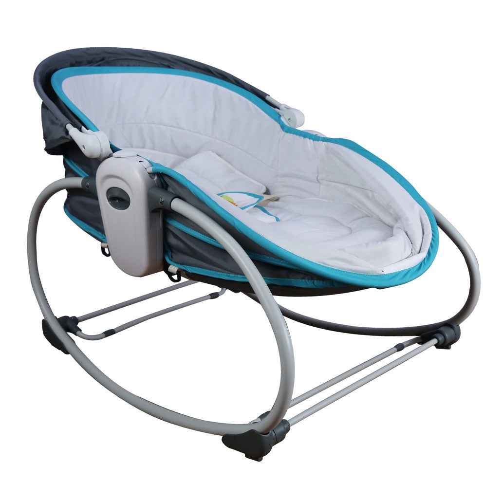 Mastela 5 in 1 Baby Bassinet Rocker Rocking Napper, Bounce, Chair with Removable Baby Bassinet & Melody - Teal